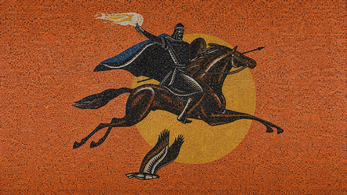 Soviet-era mosaic panel: Kavkaz